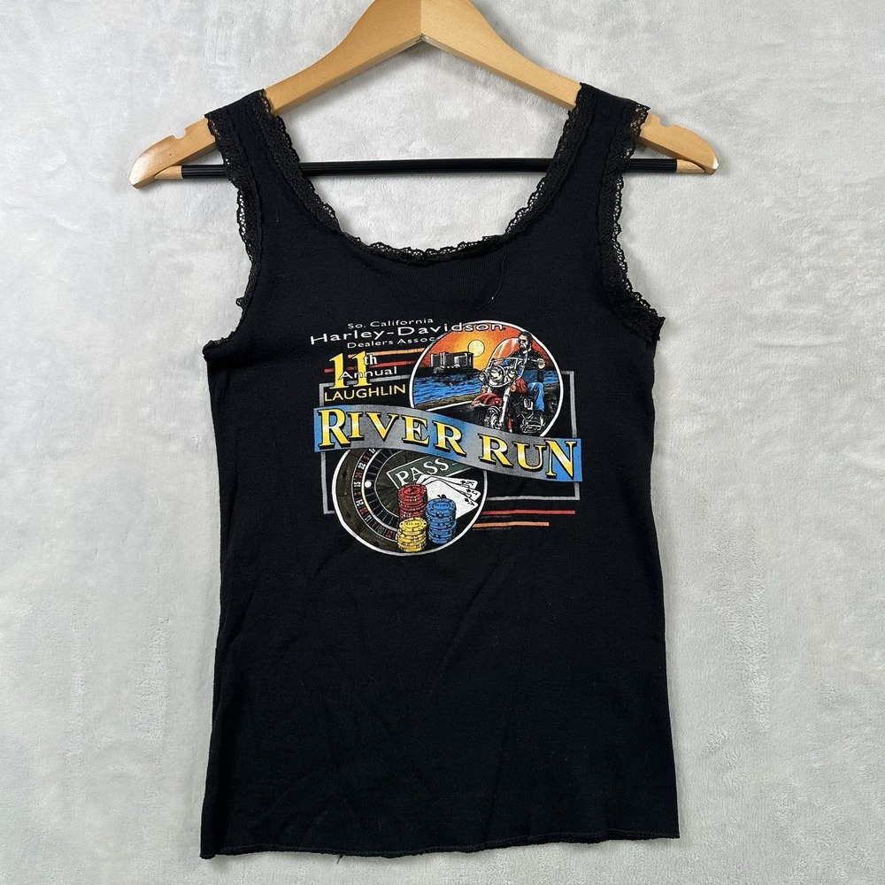Vintage 1993 Harley Davidson So. California Laughlin River Run Women Tank Top